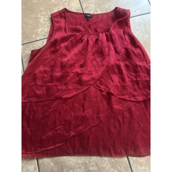 Talbots 16W Silk Blouse Top Red - Picture 1 of 6